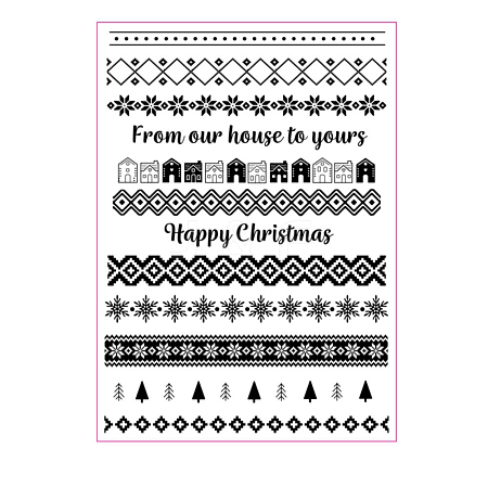 Christmas Decorative Lace Theme Clear Silicone Stamps PW-WG6A68A-01-1