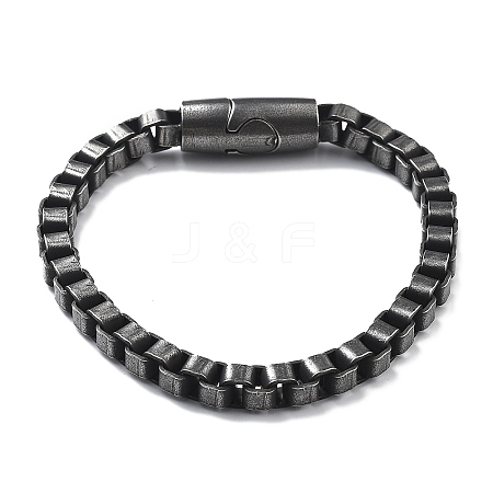 316 Surgical Stainless Steel Box Chain Bracelets with Magnetic Clasps BJEW-Q349-06B-03-1