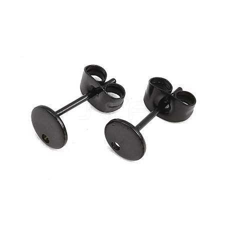 Ion Plating(IP) 304 Stainless Steel Stud Earring Findings STAS-P198-25-6mm-B-1