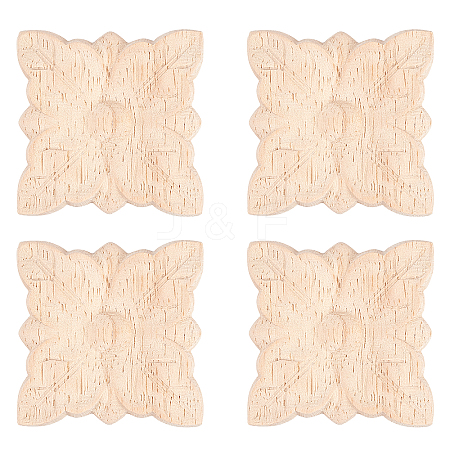 Olycraft Rubber Wood Carved Onlay Applique Craft AJEW-OC0001-46-1