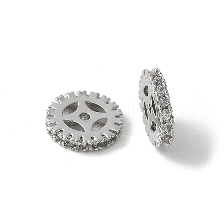 Brass Micro Pave Cubic Zirconia Beads KK-D324-11P-03-1