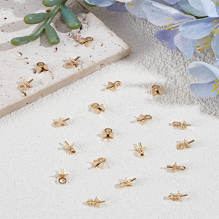20Pcs Brass Eye Pin Peg Bails KK-LP0004-54G-1