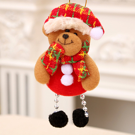 Christmas Cloth Bear Doll Hanging Ornaments BEAR-PW0001-77I-1
