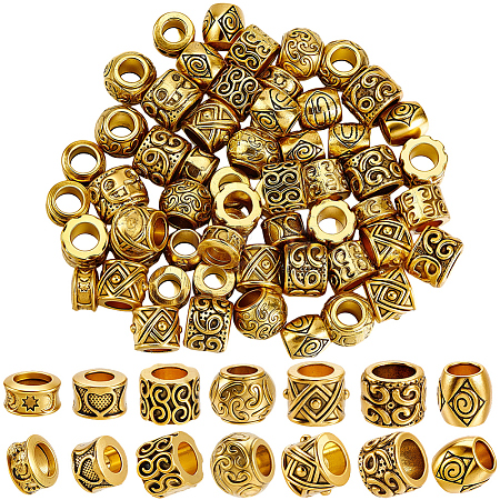 70Pcs 7 Styles Alloy European Beads FIND-PA0001-18-1