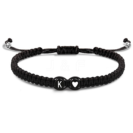 304 Stainless Steel Alphabet Beads Braided Bead Bracelets RY3090-11-1