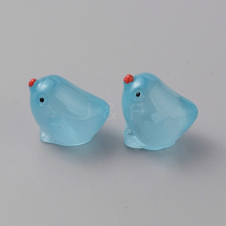 Luminous Resin Chick Display Decoration RESI-WH0038-10F-1