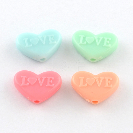 Colorful Heart Acrylic Beads SACR-R850-15-1