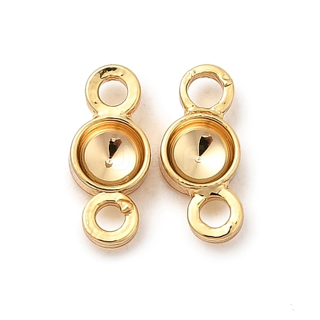 Flat Round Brass Rhinestone Connecter Settings KK-P340-06A-G-1