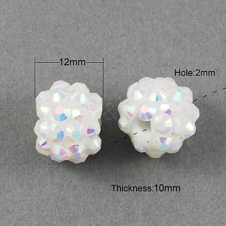 Resin Rhinestone Beads RESI-S261-12mm-TCAB1-1