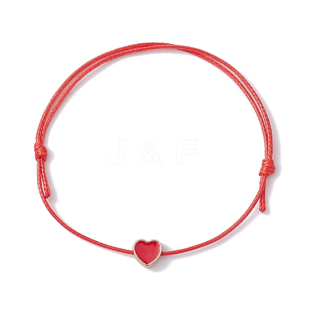 10Pcs Alloy Enamel Heart Braided Bead Bracelets Set BJEW-JB09740-01A-1
