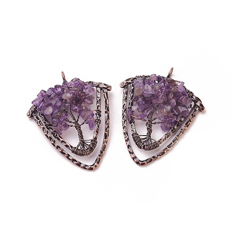 Natural Amethyst Chip Big Pendants G-F650-B04-1