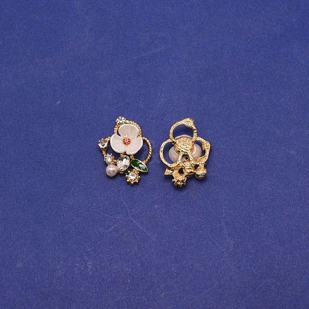 Alloy Rhinestone Charms ALRI-WH0002-68-1