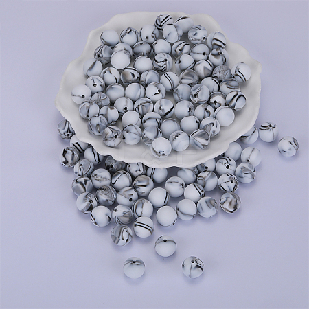 Round Silicone Focal Beads SI-JX0046A-117-1