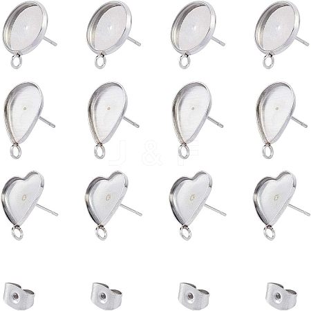 Unicraftale 304 Stainless Steel Stud Earring Settings STAS-UN0008-80P-1