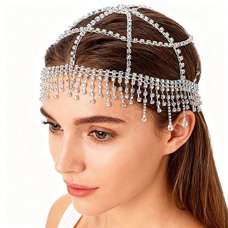 Alloy Rhinestone Mesh Headbands OHAR-WH20005-32P-1