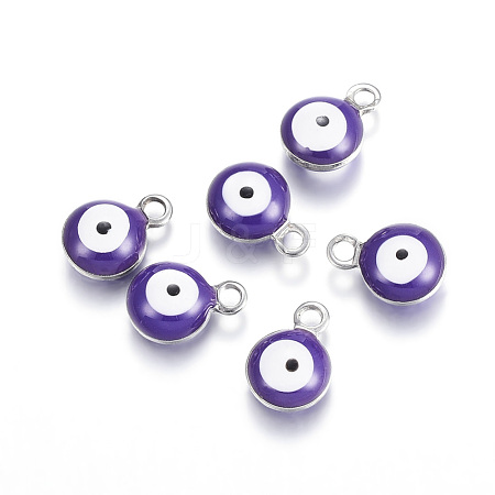 304 Stainless Steel Enamel Charms STAS-G122-24B-1
