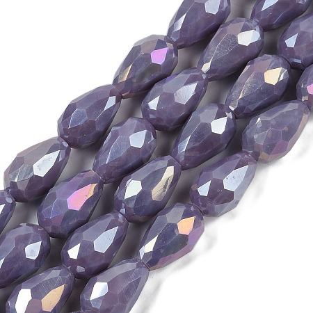 Opaque Solid Color Electroplate Glass Beads Strands LS-EGLA-N013-P4mm-B09-1
