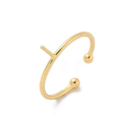 Brass Open Cuff Ring Settings KK-G518-04G-03-1