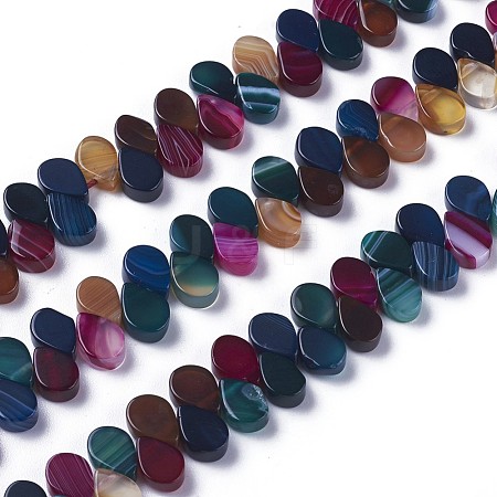 Dyed Natural Agate Beads Strands G-F595-A13-1