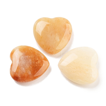 Heart Natural Yellow Aventurine Worry Stone G-C134-06A-09-1