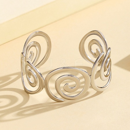 304 Stainless Steel Cuff Bangles for Women BJEW-D384-02P-1
