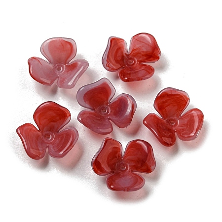 Two-tone Opaque Acrylic Bead Caps OACR-G034-03D-1