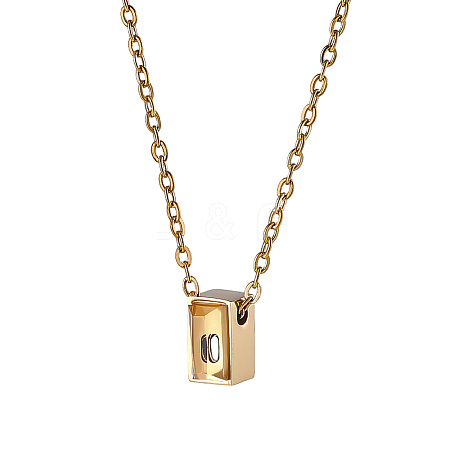 304 Stainless Steel with Clear Glass Rectangle Pendant Urn Ashes Necklaces for Women Men NJEW-WH0013-83G-1