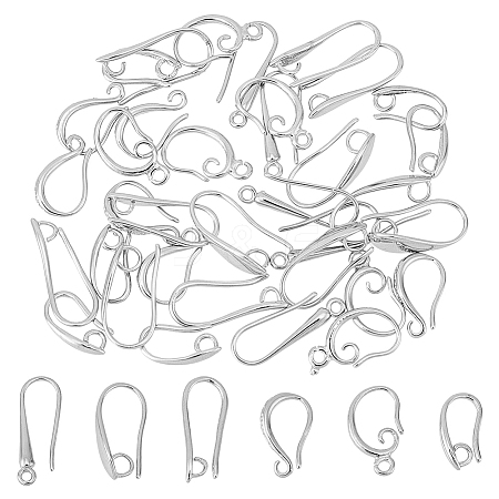 SUPERFINDINGS 36Pcs 6 Style Brass Earring Hooks KK-FH0006-37-1