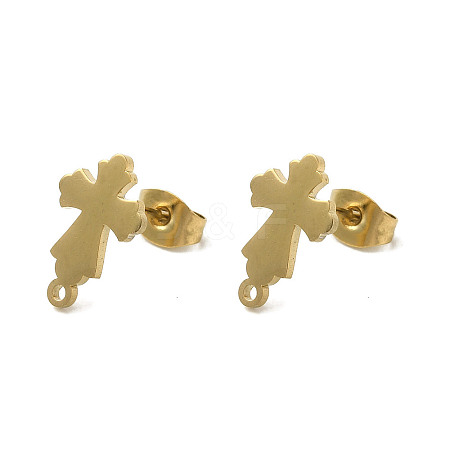 Ion Plating(IP) 304 Stainless Steel Stud Earring Findings STAS-I206-24G-1