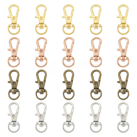 20Pcs 4 Colors Alloy Swivel Lobster Claw Clasps IFIN-TA0001-73-1