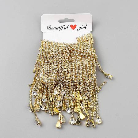 Brass Rhinestone Cup Chains OCOR-WH0816-023A-1