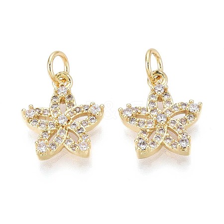Brass Micro Pave Cubic Zirconia Pendants KK-T071-97G-1