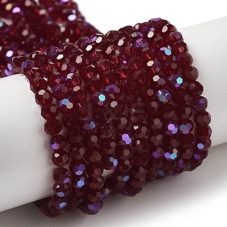 Electroplate Transparent Glass Beads Strands EGLA-A035-T4mm-L02-1