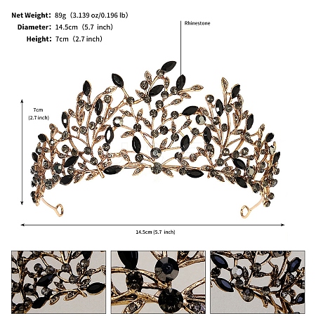 Alloy Rhinestone Hair Bands  for Woman Girls PW-WGA69DD-24-1