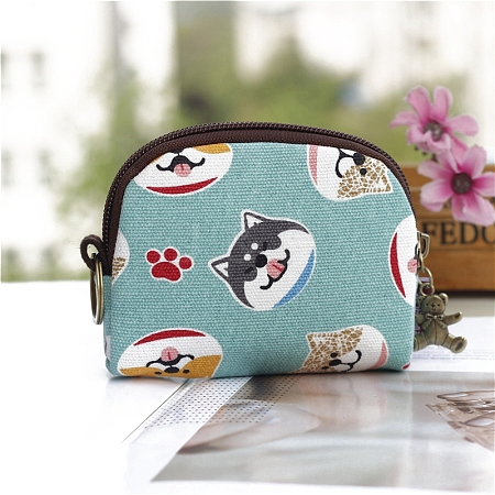 Cartoon Dog Printed Cloth Zipper Wallets PW-WGE0DD7-06-1