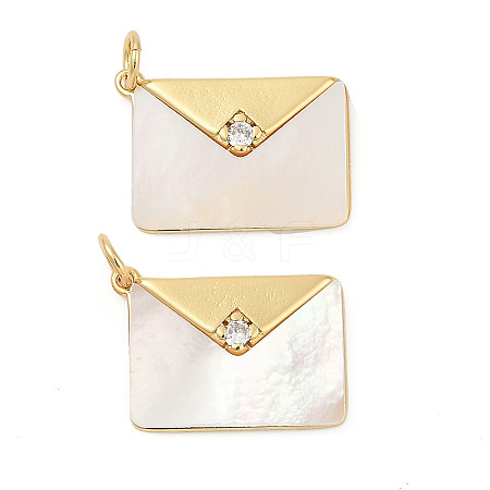 Brass Micro Pave Cubic Zirconia Pendants X-KK-U058-19G-1