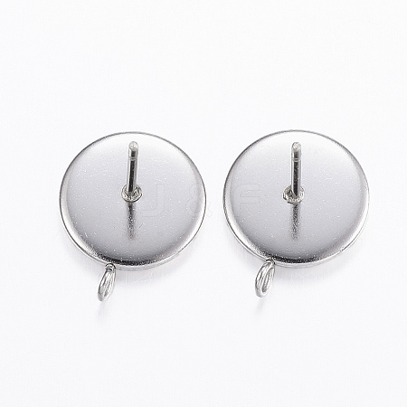 Non-Tarnish 304 Stainless Steel Stud Earring Settings X-STAS-H380-C-13P-1