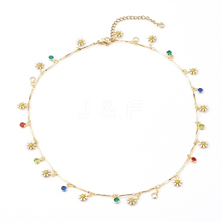 Brass Enamel Pendant Necklaces NJEW-JN03322-1