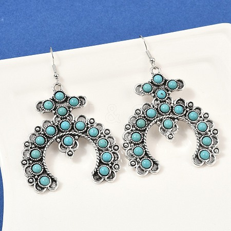 Alloy Synthetic Turquoise Dangle Earrings for Women LS-EJEW-U053-10AS-02-1