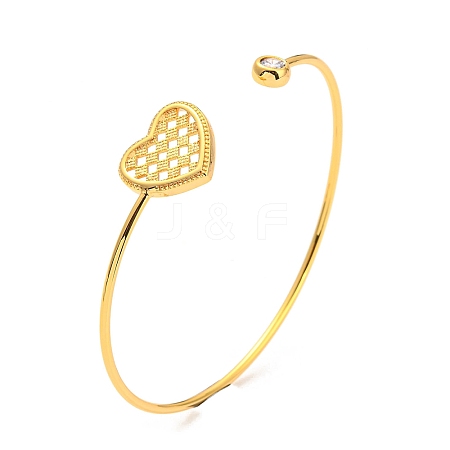 Clear Cubic Zirconia Cuff Bangles LS-BJEW-P305-03G-1