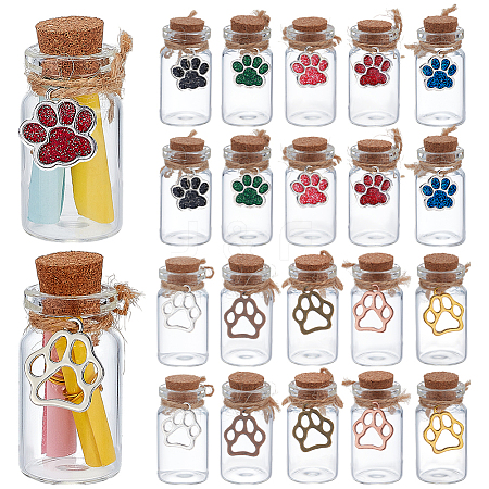 20Pcs 10 Styles Glass Jar Glass Bottles AJEW-PH01592-1