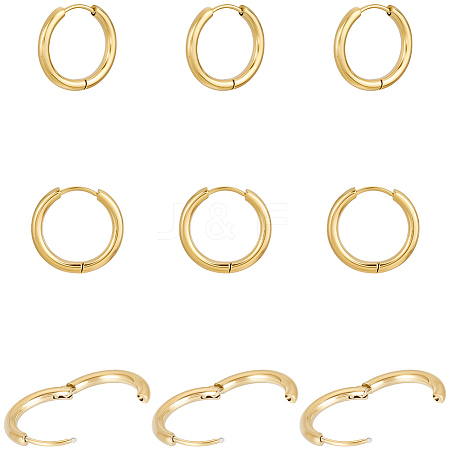 10 Pairs Ion Plating(IP) 304 Stainless Steel Huggie Hoop Earrings EJEW-BBC0002-19C-1