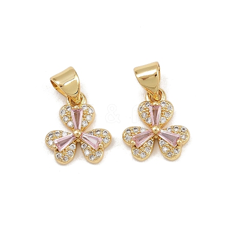 Brass Micro Pave Cubic Zirconia Charms KK-C132-13G-1