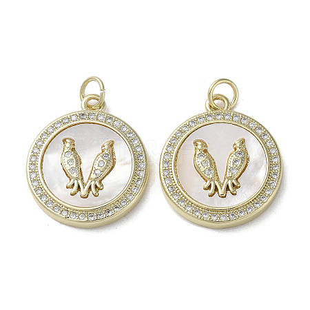 Brass Micro Pave Cubic Zirconia Pendants KK-G485-17C-G-1