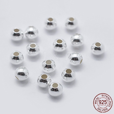 925 Sterling Silver Spacer Beads STER-K171-44S-4mm-1