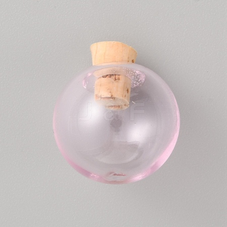 Transparent Glass Bottles Pendants Small DIY Bottles with Cork AJEW-WH0258-748C-01-1