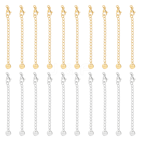 20Pcs 2 Colors 304 Stainless Steel Chain Extender STAS-UN0060-91-1