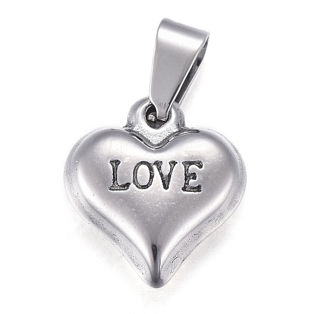 Non-Tarnish Valentine's Day 201 Stainless Steel Charms STAS-I159-02B-P-1