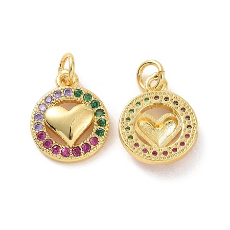 Brass Micro Pave Colorful Cubic Zirconia Charms KK-E068-VF132-1