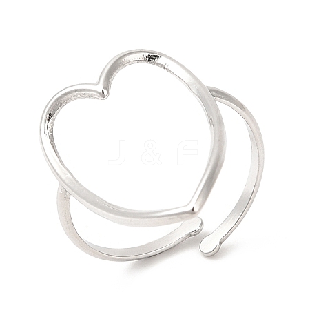 Non-Tarnish 201 Stainless Steel Open Cuff Ring RJEW-E063-47P-1